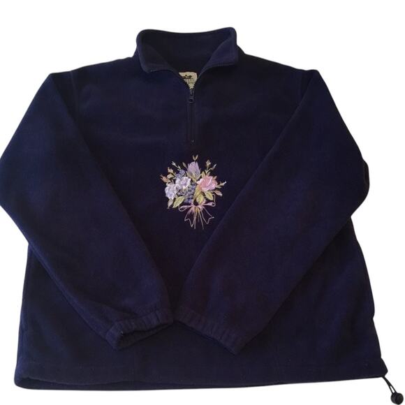 Northern Reflections Fleece 1/4 Zip Florals Medium - Picture 1 of 6